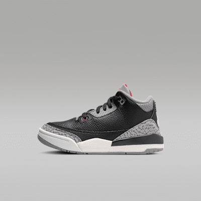 Jordan 3 Retro Black Cement Little Kids Shoes. Nike